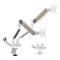 Flagship Spring-Assisted Dual Monitor Arm with USB-A/USB-C Ports