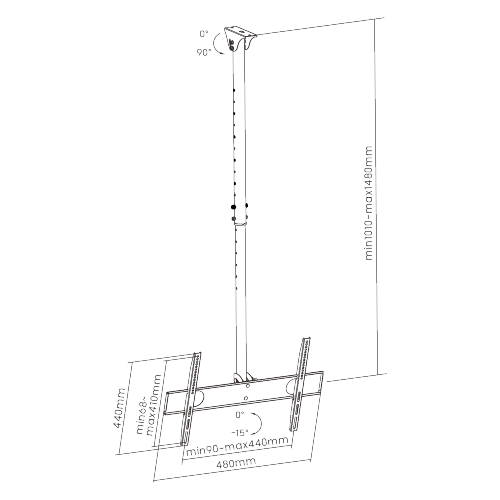 Telescopic LCD Ceiling LCD Mount PLB-CE444 For most 32”-55” LED, LCD flat panel TVs from china(chinese)