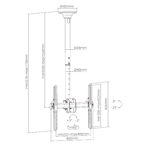 Telescopic Full-motion TV Ceiling Mount Supplier and Manufacturer- LUMI