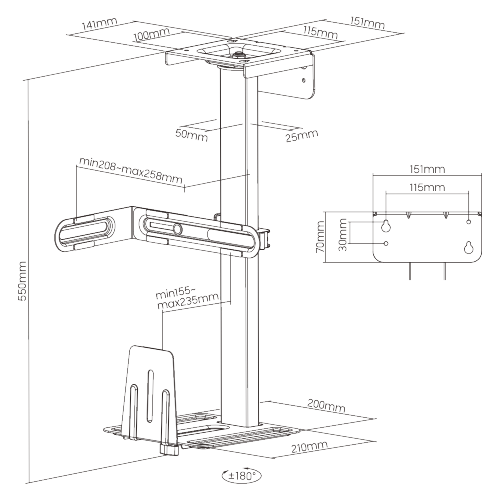 Easy Set-Up Under-Desk/Wall CPU Holder CPB-25 Meet our new structural system and cool design! from china(chinese)