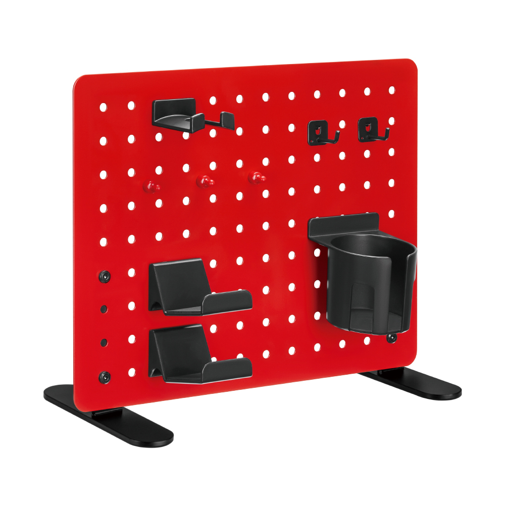 Desk-Placement Pegboard with Storage Kits