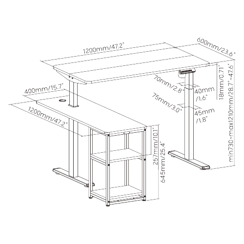 Sit-Stand Desk with Storage Shelf  S08-22DL-1  from china(chinese)