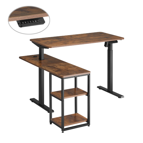 Sit-Stand Desk with Storage Shelf  S08-22DL-1  from china(chinese)