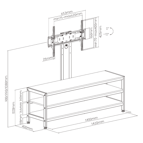 Industrial Style TV Stand with Mount (Medium) WP2001MT A Mix of Urban and Rustic Loft Appeal from china(chinese)