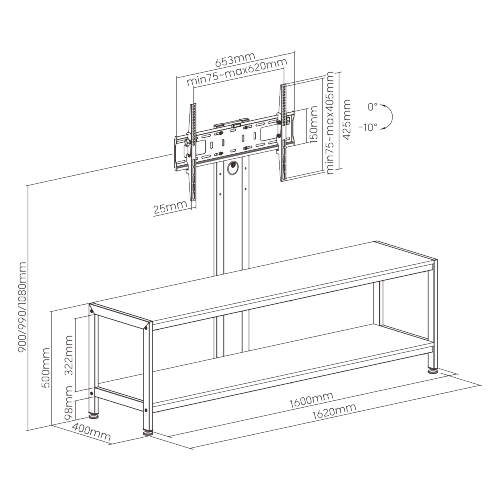 Industrial Style TV Stand with Mount (Large) WP2002LT A Mix of Urban and Rustic Loft Appeal from china(chinese)