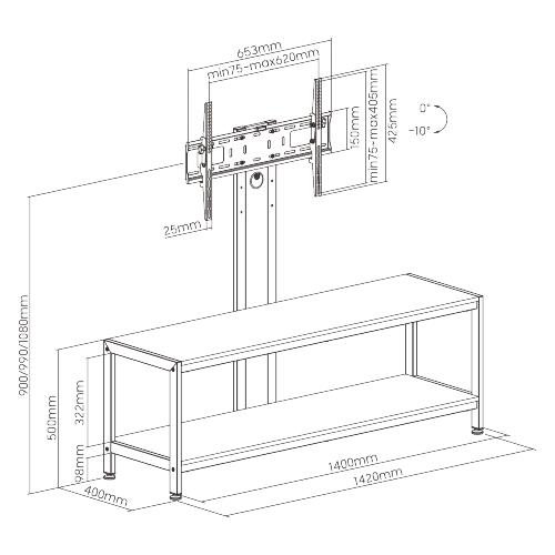 Industrial Style TV Stand with Mount (Medium) WP2002MT A Mix of Urban and Rustic Loft Appeal from china(chinese)