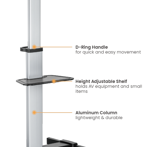 Cost-Effective Aluminum TV Cart FS44-46TW Cost less, win more! from china(chinese)