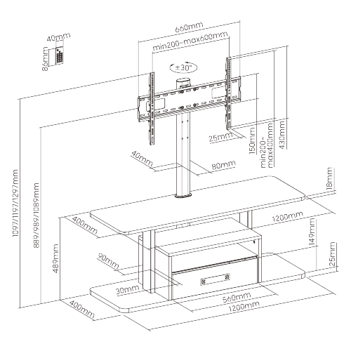 Entertainment Center  LED TV Stand WP2003G  from china(chinese)