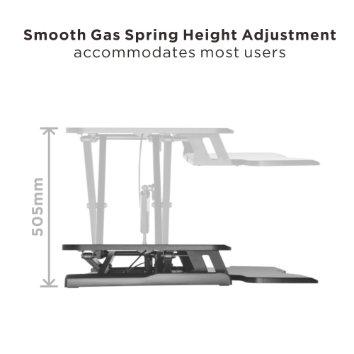 キーボードトレイデッキ付きガススプリング式昇降デスクコンバーター（コンパクトMDFボード表面） DWS28-01N ロープロフィールで十分な作業面 from china(chinese)