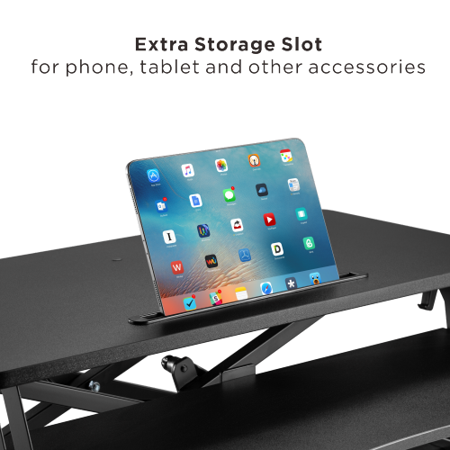 キーボードトレイデッキ付きガススプリング式昇降デスクコンバーター（コンパクトMDFボード表面） DWS28-01N ロープロフィールで十分な作業面 from china(chinese)