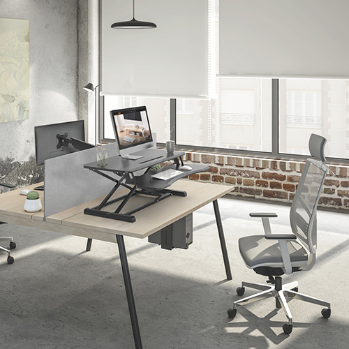 キーボードトレイデッキ付きガススプリング式昇降デスクコンバーター（コンパクトMDFボード表面） DWS28-01N ロープロフィールで十分な作業面 from china(chinese)