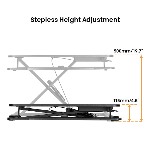 CONVERTIDOR DE ESCRITORIO DE PIE Y SENTADO DE RESORTE DE GAS CON BANDEJA PARA TECLADO (SUPERFICIE COMPACTA DE TABLERO MDF) DWS34-01N Bajo Presupuesto y Moderno from china(chinese)