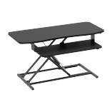 Standard Surface Two-tier Gas Spring Sit-Stand Desk Converter with Tablet and Phone Slot（Particle Board & Melamine）