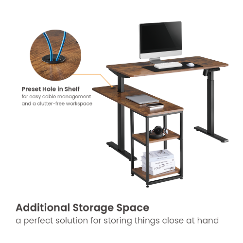 Sit-Stand Desk with Storage Shelf  S08-22DL-1  from china(chinese)