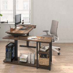 Sit-Stand Desk with Storage Shelf