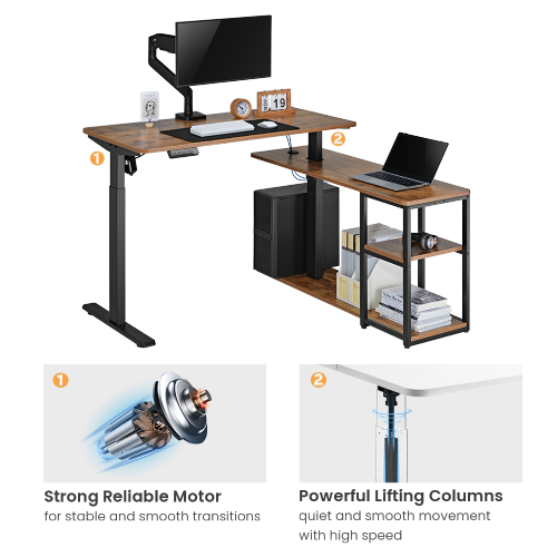 Sit-Stand Desk with Storage Shelf S08-22DL-2  from china(chinese)