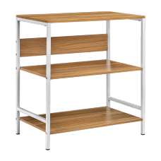 3-Tier Steel & Wood Storage Shelf