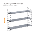 3-Tier Steel Floating Shelf 