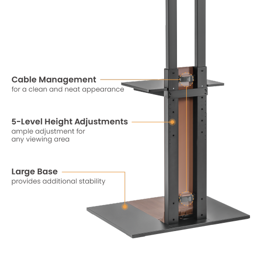 Heavy-Duty Modern TV Floor Stand With Equipment Shelf FS46H-46T For most 37"-80" TVs from china(chinese)