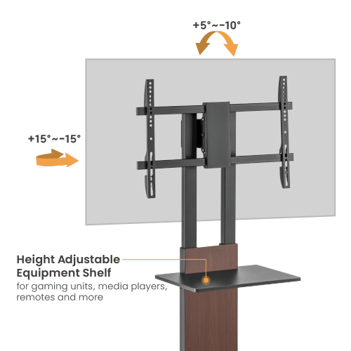 Heavy-Duty Modern TV Floor Stand With Equipment Shelf FS46L-46T For most 37"-80" TVs from china(chinese)