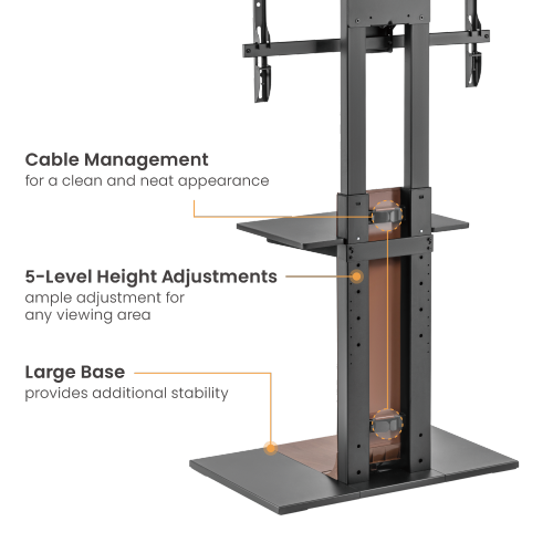 Heavy-Duty Modern TV Floor Stand With Equipment Shelf FS46L-46T For most 37"-80" TVs from china(chinese)