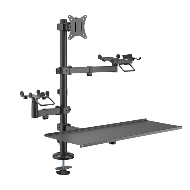POS Mounting Solution for Single Screen (with Keyboard Tray)  PMM-02L Pole Mount Stand For POS & Commercial Display System from china(chinese)