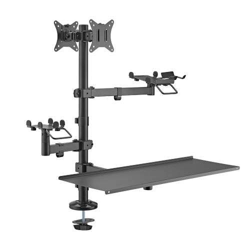 POS Mounting Solution for Dual Screens (with Keyboard Tray)  PMM-02LD Pole Mount Stand For POS & Commercial Display System from china(chinese)