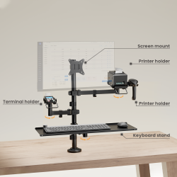 POS Mounting Solution for Single Screen (with Keyboard Tray) 