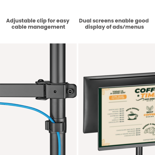 POS Mounting Solution for Dual Screens (with Keyboard Tray)  PMM-02LD Pole Mount Stand For POS & Commercial Display System from china(chinese)