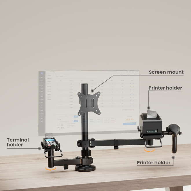POS Mounting Solution for Single Screen PMM-02S Pole Mount Stand For POS & Commercial Display System from china(chinese)