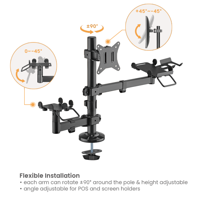 POS Mounting Solution for Single Screen PMM-02S Pole Mount Stand For POS & Commercial Display System from china(chinese)