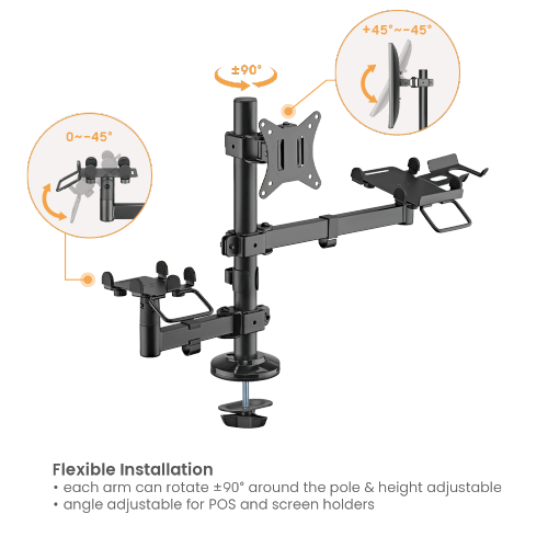 POS Mounting Solution for Single Screen PMM-02S Pole Mount Stand For POS & Commercial Display System from china(chinese)