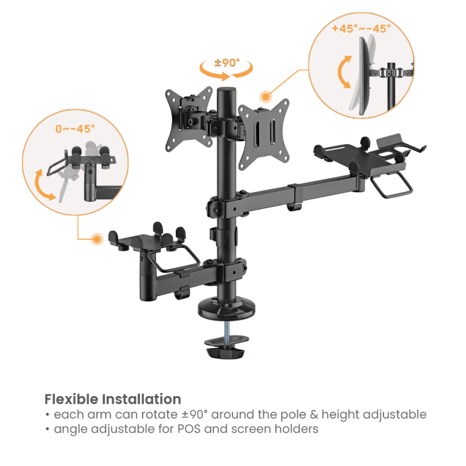 POS Mounting Solution for Dual Screens  PMM-02SD Pole Mount Stand For POS & Commercial Display System from china(chinese)