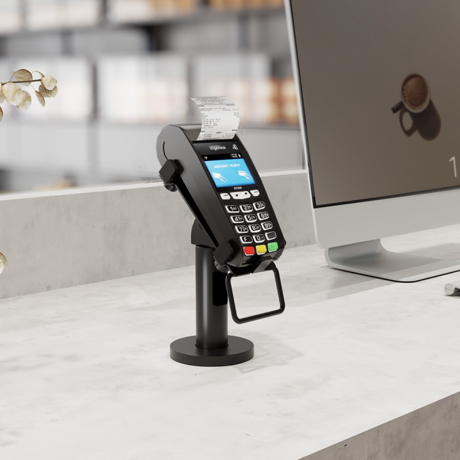 Universal Swivel & Tilt Credit Card Terminal Stand PTS-05 Width Adjustable for 2.8" ~ 4.3" Wide Devices from china(chinese)