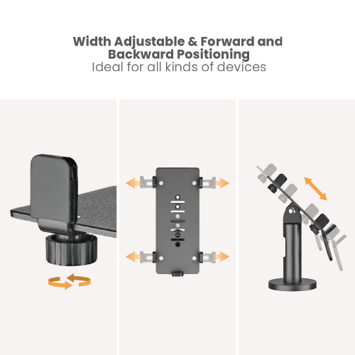 Universal Swivel & Tilt Credit Card Terminal Stand PTS-05 Width Adjustable for 2.8" ~ 4.3" Wide Devices from china(chinese)