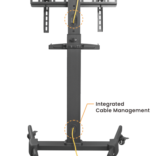 コンパクトな高さ調節可能なスチールテレビカート(1160~1510MM/45.7"~59.4") FS22H-44TW 35kg/77lbsまでのほとんどの32"-55"フラットパネルテレビ用 from china(chinese)