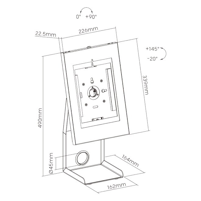 Anti-theft mPOS Tablet & Printer Stand (with Compact Printer Holder) PMM-03TS Compatible with 7.9”-11” tablets from china(chinese)