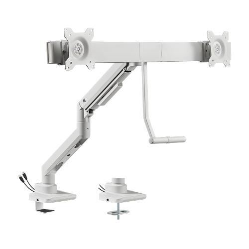 Fabulous Desk-Mounted Gas Spring Dual Monitor Arm with USB-A/USB-C Ports LDT69-C022UC Fits two 17’’~32’’ monitors  from china(chinese)