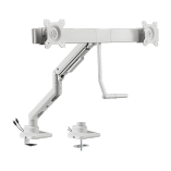 Fabulous Desk-Mounted Gas Spring Dual Monitor Arm with USB-A/USB-C Ports