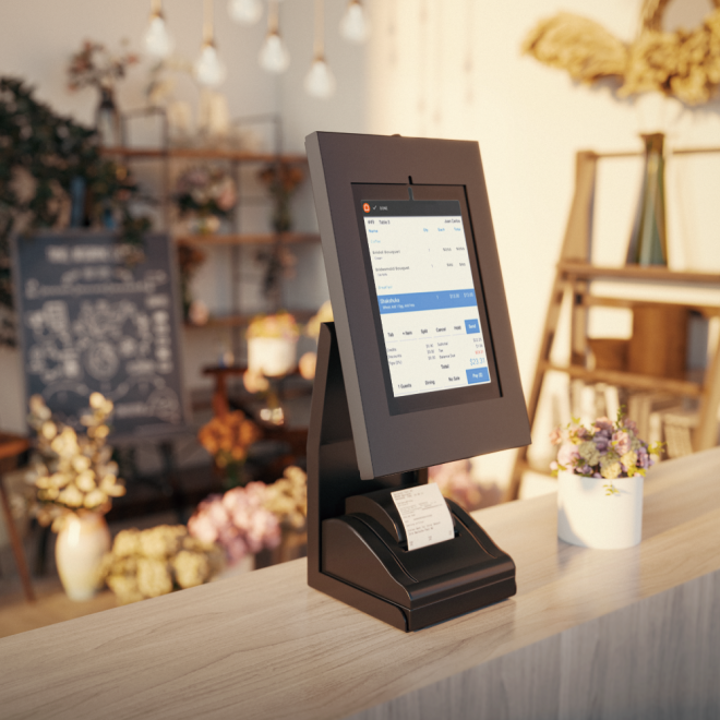Anti-theft mPOS Tablet & Printer Stand (with Compact Printer Holder) PMM-03TS Compatible with 7.9”-11” tablets from china(chinese)