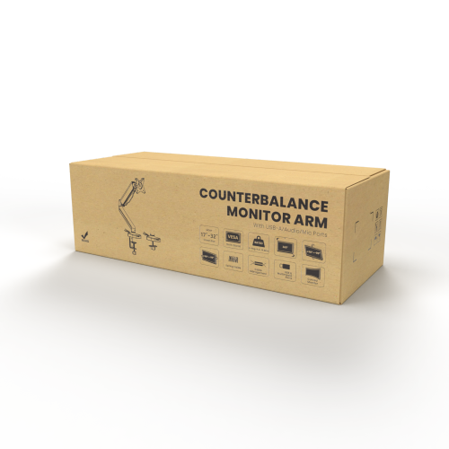 Cost-Effective Spring-Assisted Monitor Arm with USB-A & Multimedia Ports LDT46-C012UE  from china(chinese)