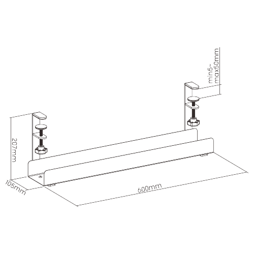 Clamp-On Under Desk Cable Tray CC11-9  An Easier Way to Keep the Workspace Organized and Clutter-free from china(chinese)