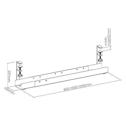 Extendable Clamp-On Under Desk Cable Tray CC11-9A An Easier Way to Keep the Workspace Organized and Clutter-free from china(chinese)
