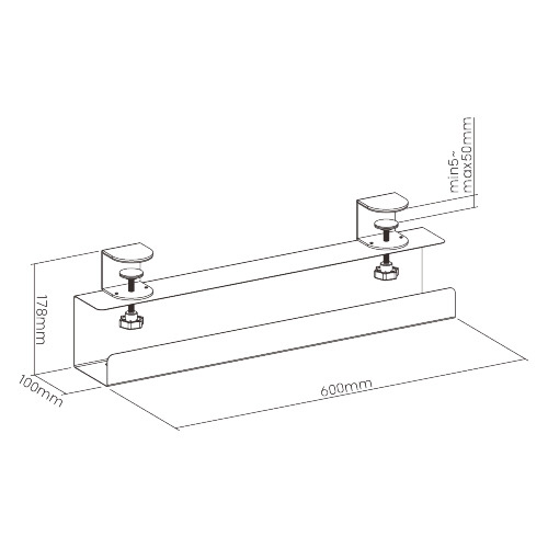 Clamp-On Under Desk Cable Tray CC11-9B  An Easier Way to Keep the Workspace Organized and Clutter-free from china(chinese)