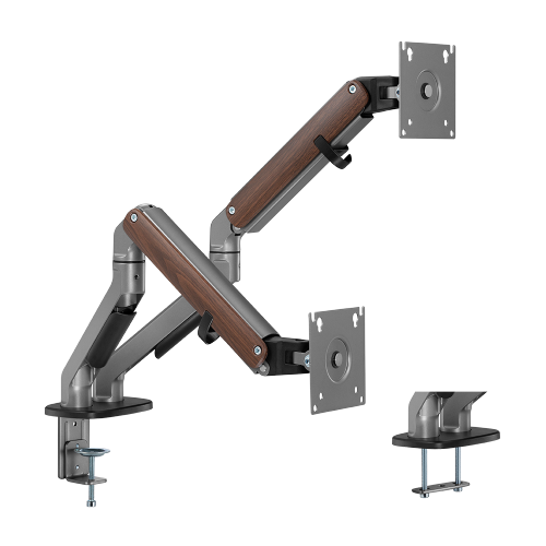Dual-Monitor Modern Mechanical Spring Monitor Arm LDT45-C024H Come with Impeccable Flexibility and Eye-Catching Appearance from china(chinese)
