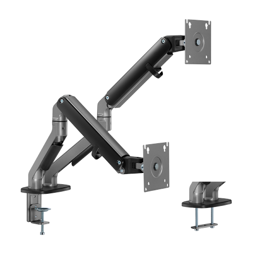 Dual-Monitor Modern Mechanical Spring Monitor Arm LDT45-C024H Come with Impeccable Flexibility and Eye-Catching Appearance from china(chinese)