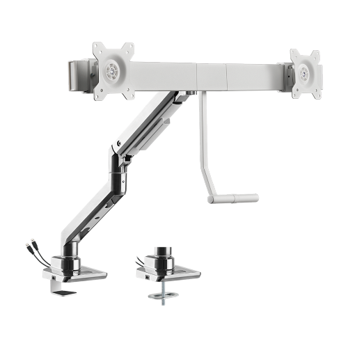 Fabulous Desk-Mounted Gas Spring Dual Monitor Arm with USB-A/USB-C Ports LDT69-C022UC Fits two 17’’~32’’ monitors  from china(chinese)
