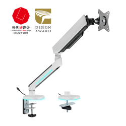 Heavy-Duty Spring-Assisted Monitor Arm with RGB Lighting