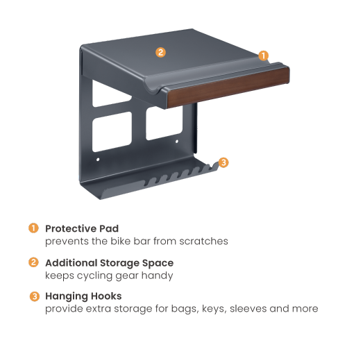 On-Wall Bike Storage Rack with Open Shelf & Hooks LBM-08S Free up floor space and perfectly blend into any décor from china(chinese)