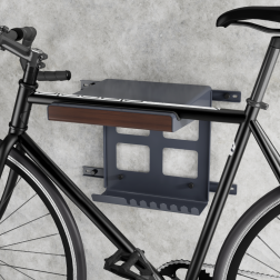 On-Wall Bike Storage Rack with Open Shelf & Removable Brackets